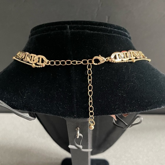 10k GP Double Chain Moon Tarot Pendant Necklace 8” - Picture 4 of 8